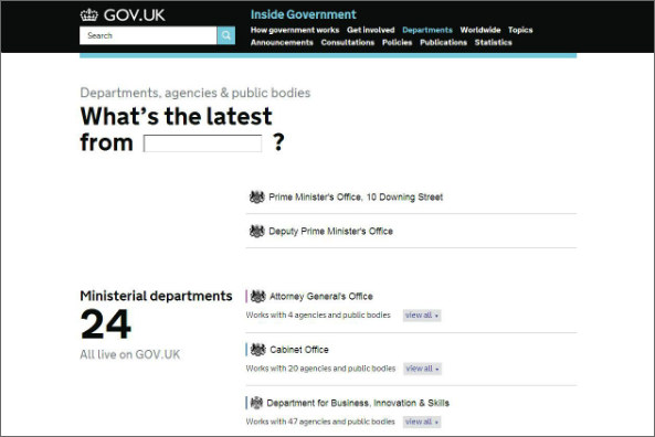 Screenshot of Inside Government.