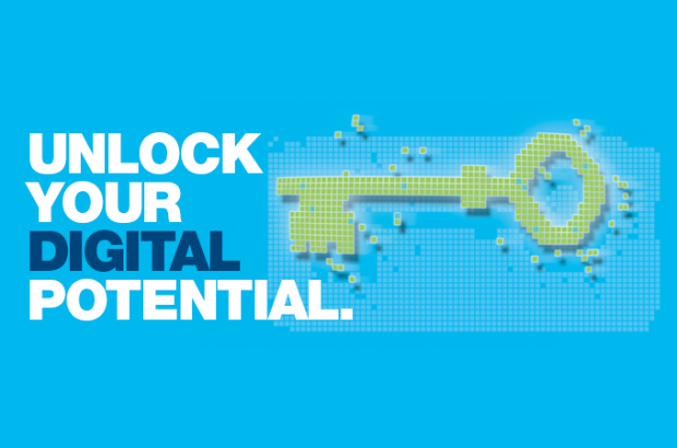 Graphic promoting Digital Fortnight. Text says: "Unlock your digital potential."