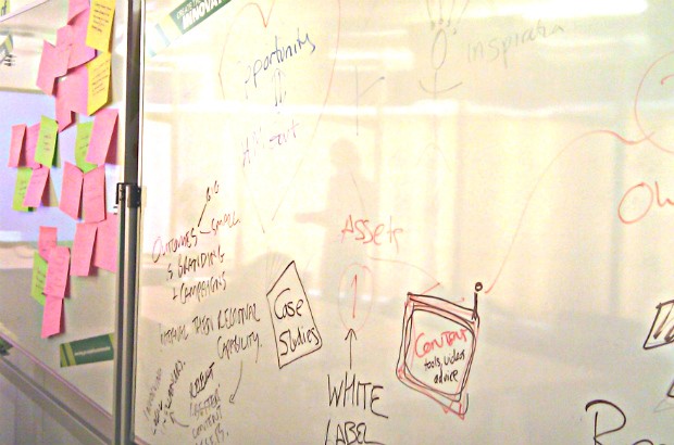 A whiteboard.