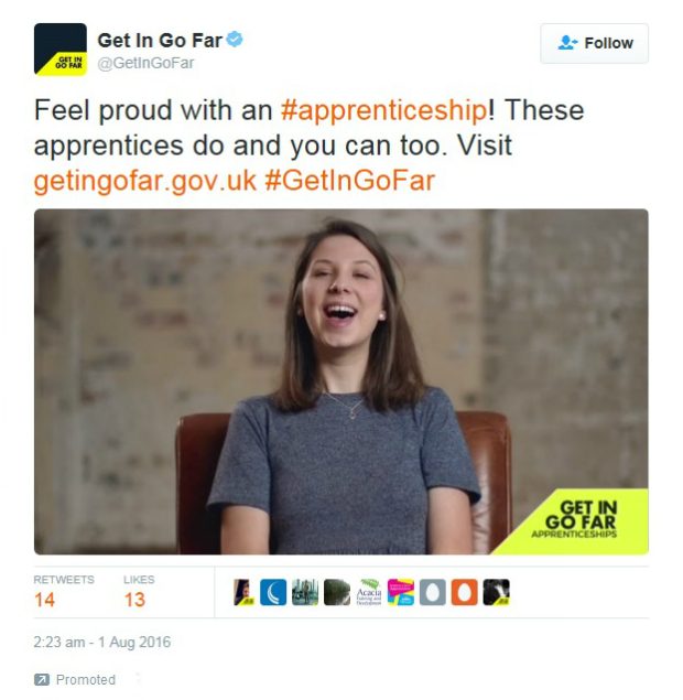 Video Twitter card for the Get In Go Far campaign